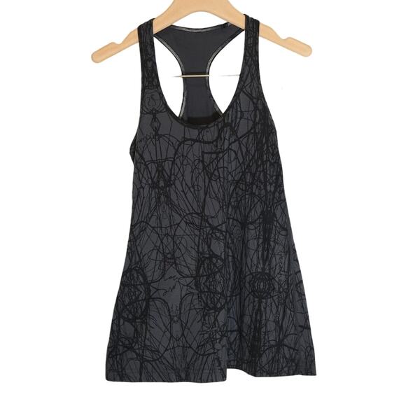 Lululemon - Cool Racerback Tank Top in Black Pattern / Size 4 - Picture 1 of 2